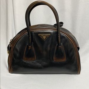 Prada Vitello Vintage Leather  Top Handle Bag